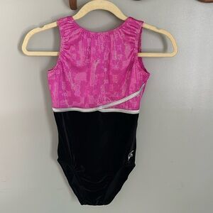 GK Pink and Black Gymnastics Leotard AM